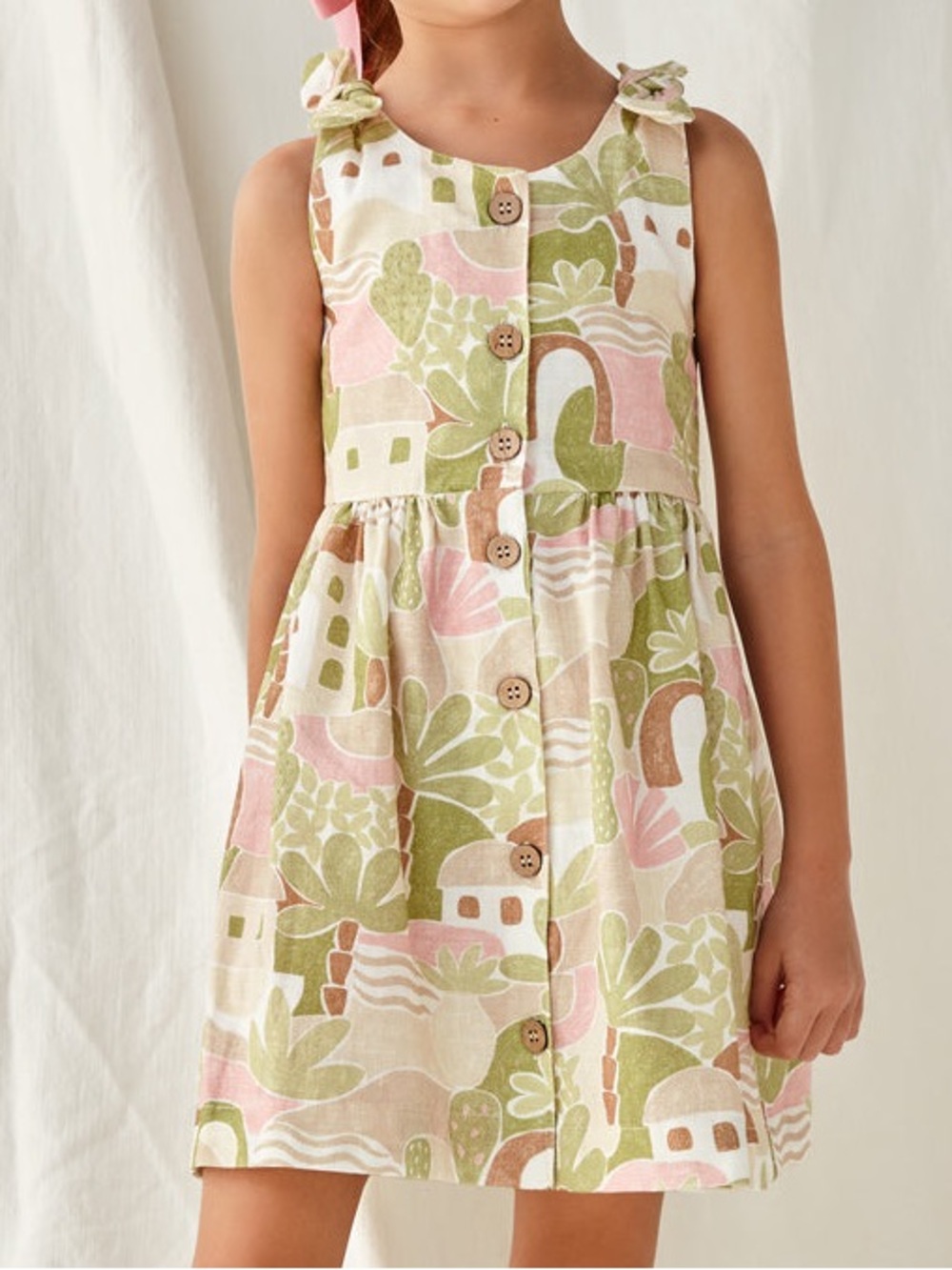 Mayoral size 6 Girls Summer Vacation Dress 100% cotton